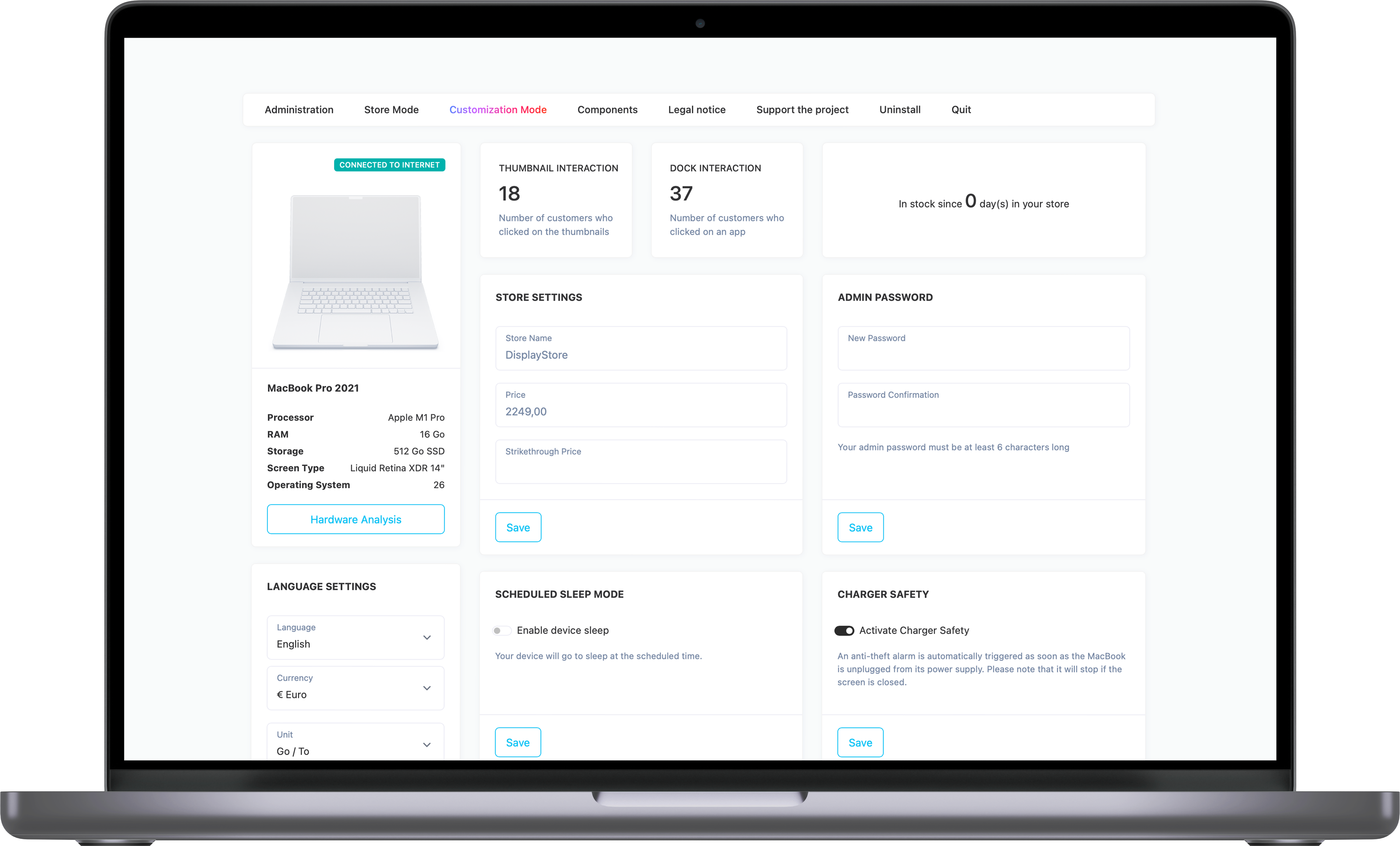 DisplayStore tile interface